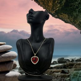 Collier avec Pendentif Cœur Cristal