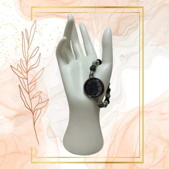 BRACELET FEMME ANTI ONDES WAVES, JASPE KAMBABA ET DALMATIEN – Image 3
