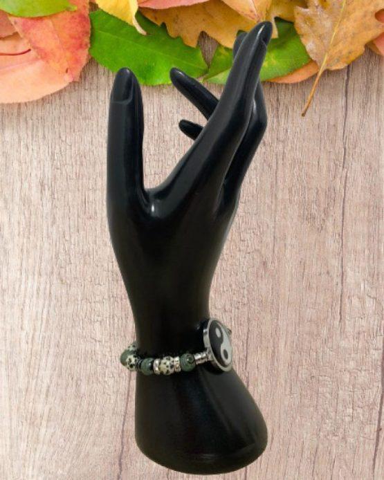 BRACELET FEMME ANTI ONDES YING YANG, JASPE KAMBABA ET DALMATIEN – Image 9