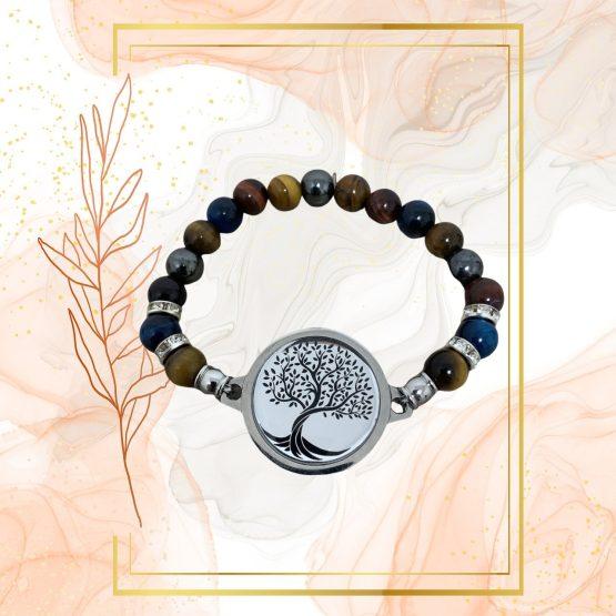 BRACELET FEMME ANTI-ONDES « ŒIL DE TIGRE+ ŒIL DE TAUREAU + ŒIL DE TIGRE BLEU » – Image 10