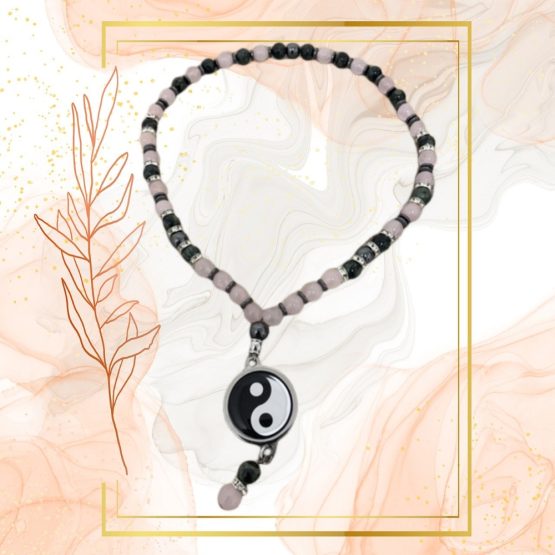 COLLIER ANTI-ONDES « QUARTZ ROSE+JASPE KAMBABA » – Image 5