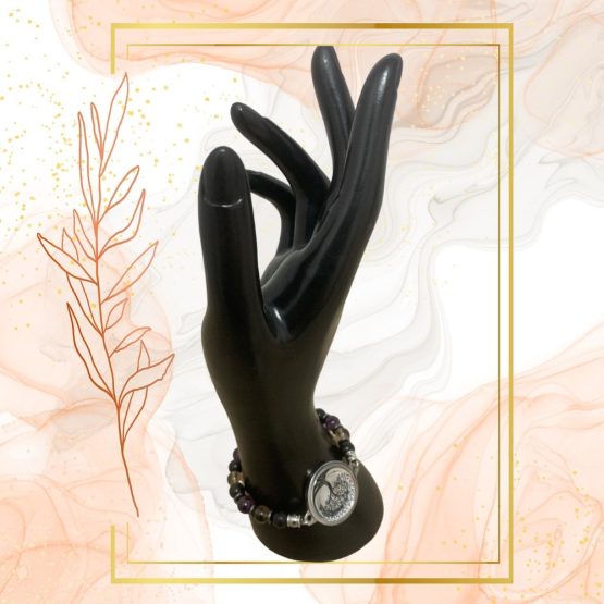 BRACELET HOMME ANTI-ONDES SHUNGITE, QUARTZ FUME ET AMETHYSTE – Image 4