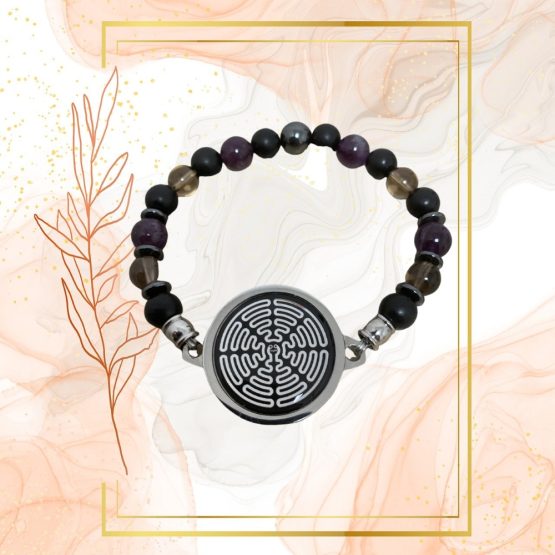 BRACELET HOMME ANTI-ONDES SHUNGITE, QUARTZ FUME ET AMETHYSTE – Image 6