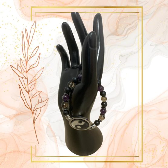 BRACELET HOMME ANTI-ONDES SHUNGITE, QUARTZ FUME ET AMETHYSTE – Image 12