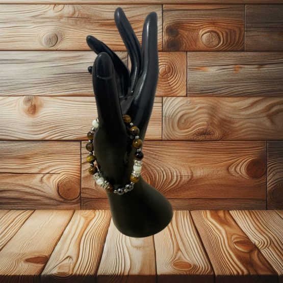 BRACELET FEMME ŒIL DE TIGRE ET NACRE – Image 6